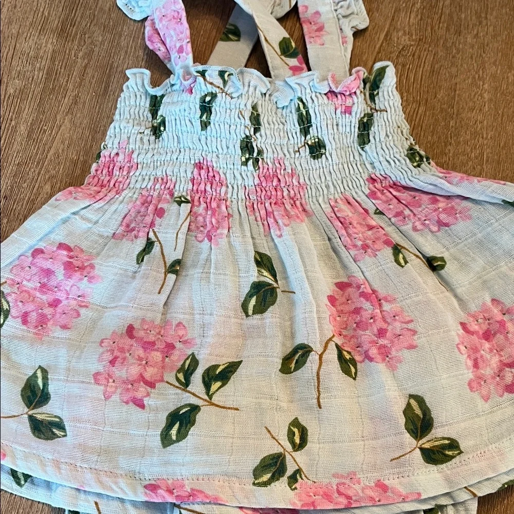 Angel Dear Pink Floral Smocked Sundress & Bloomers
